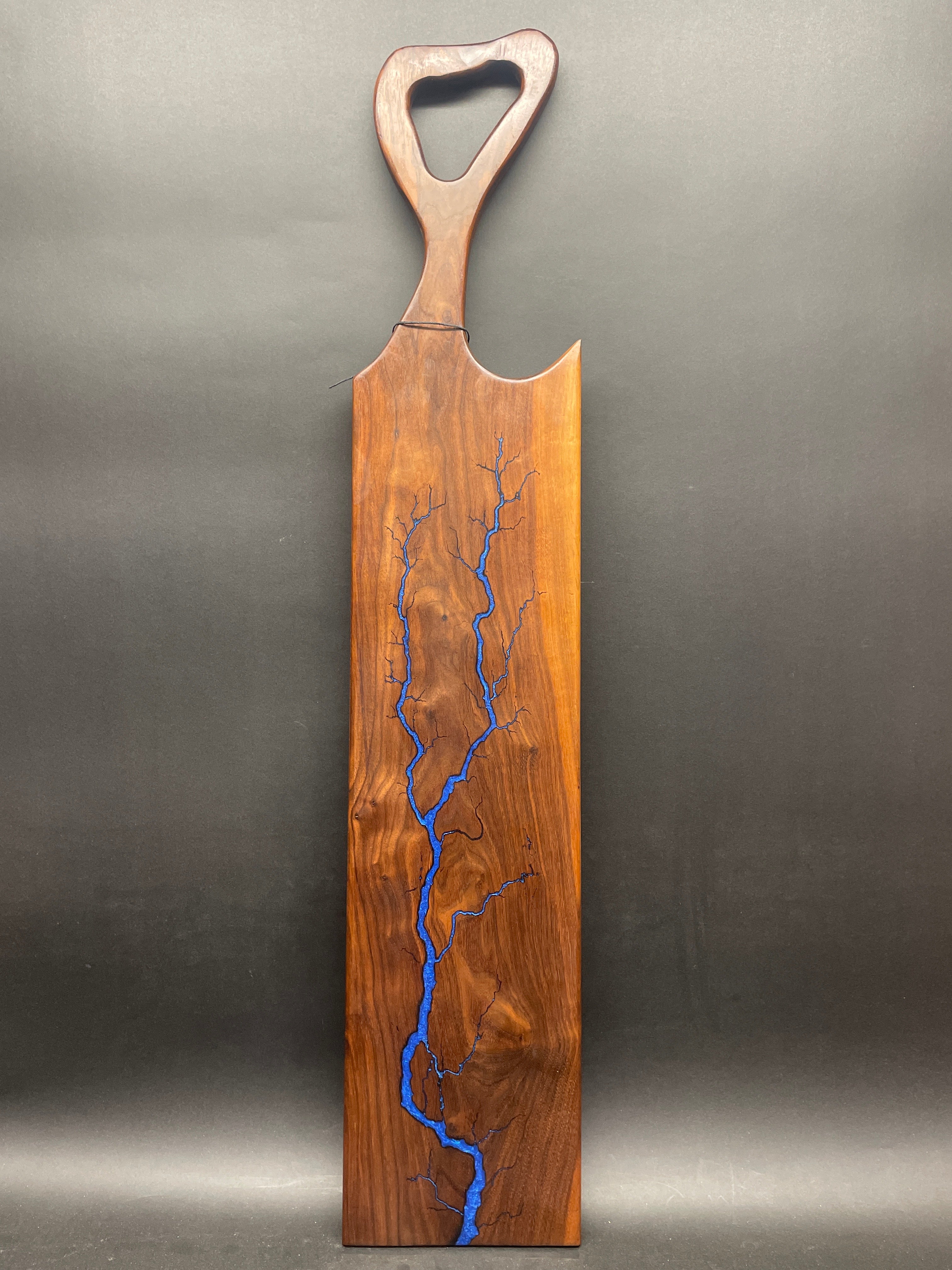 Walnut Blue Fractal Burned Charcuterie Board #98