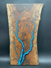 #55 Live Edge Walnut Blue Fractal Burned Charcuterie Board